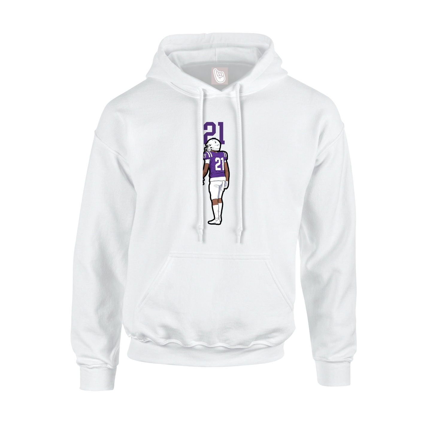 Youth Hoodie — Number Top in White
