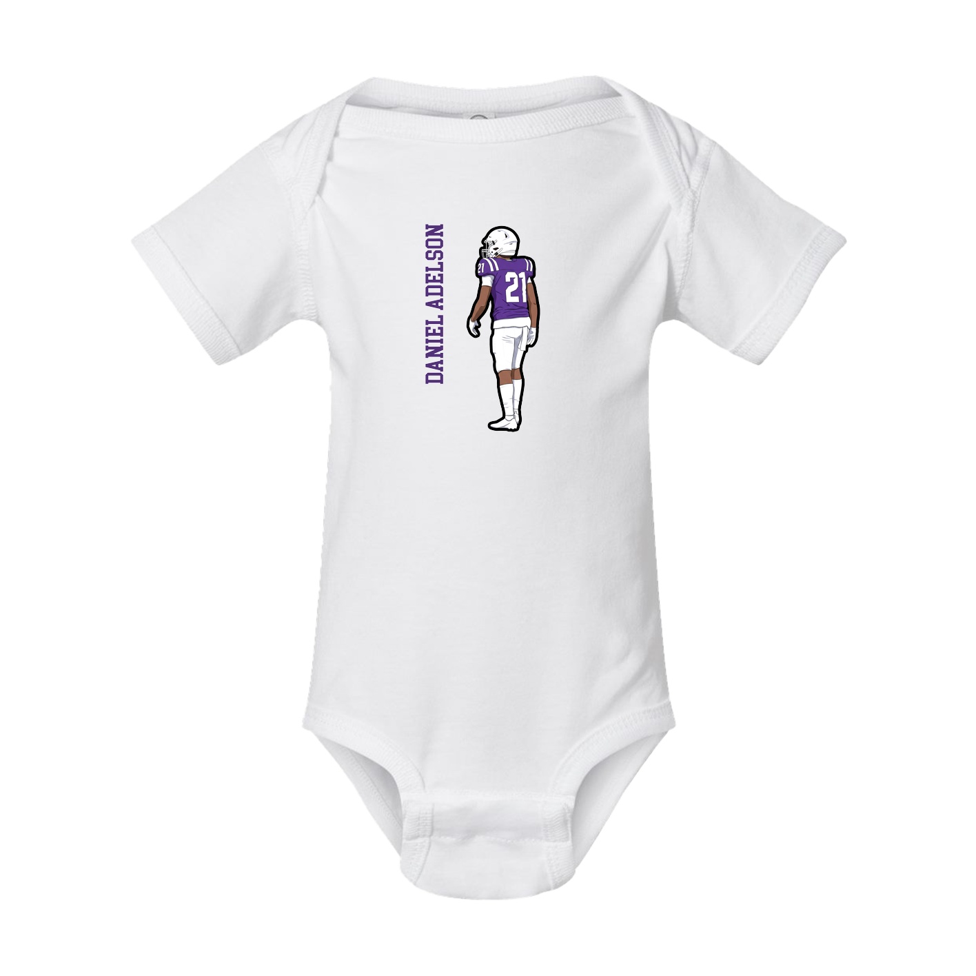 Baby Onesie — Name Vertical in White