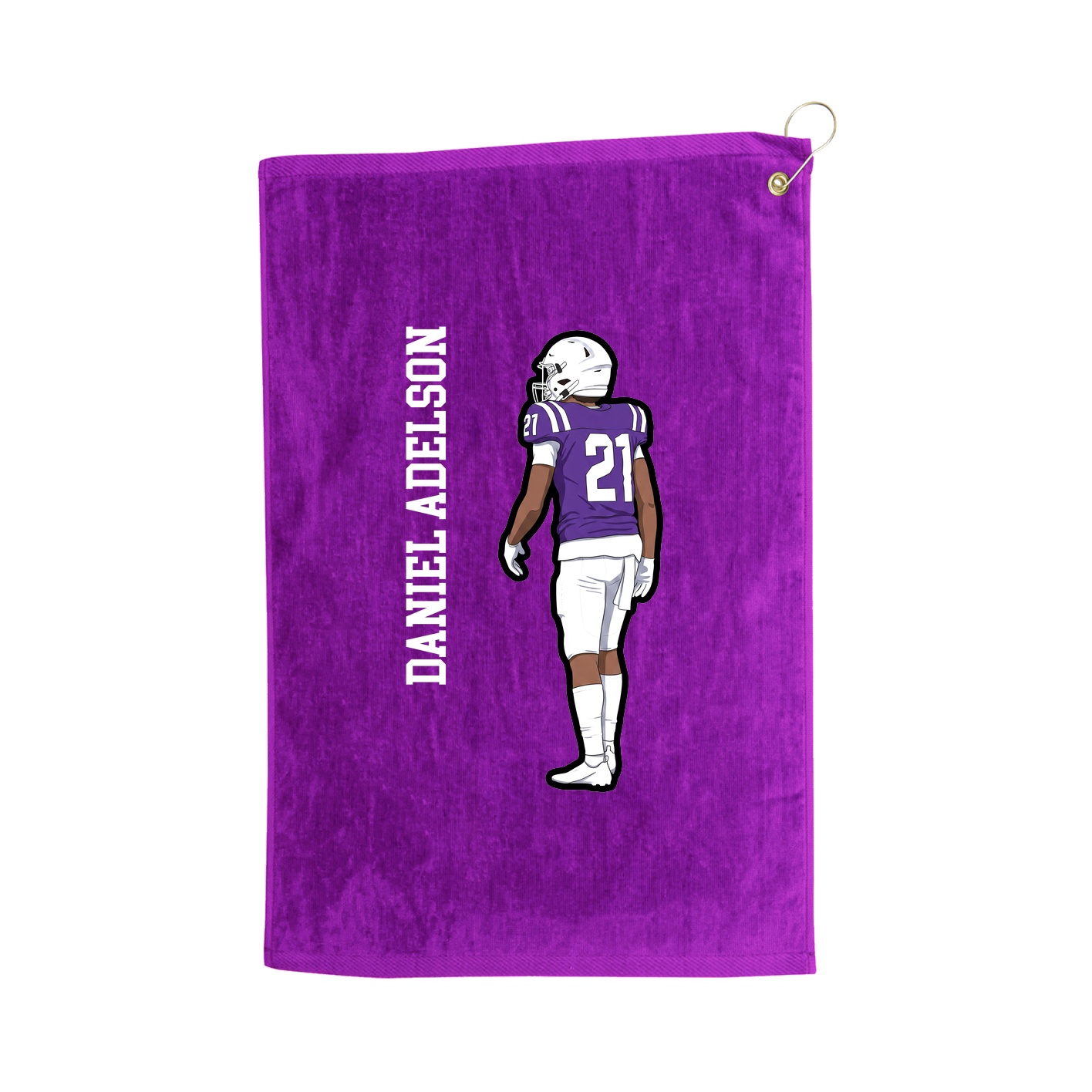 Golf Towel — Name Vertical in Purple