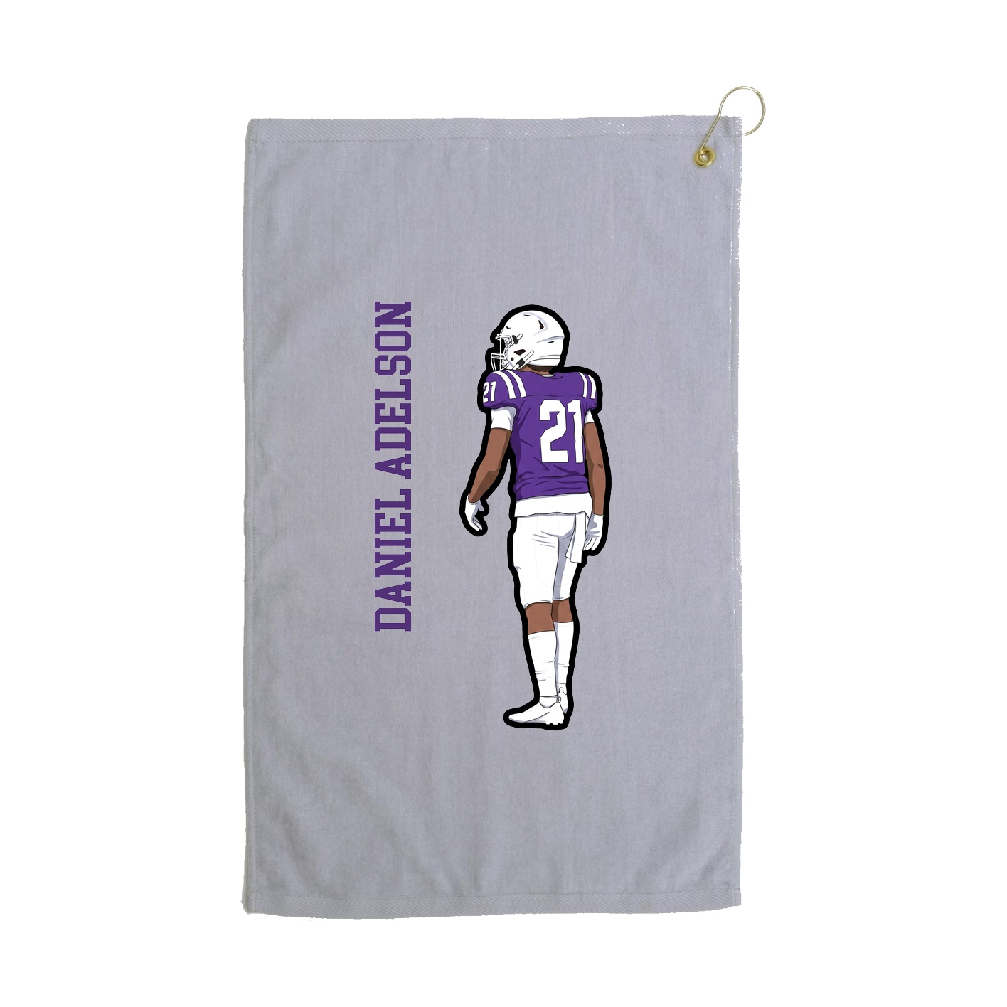 Golf Towel — Name Vertical in Grey