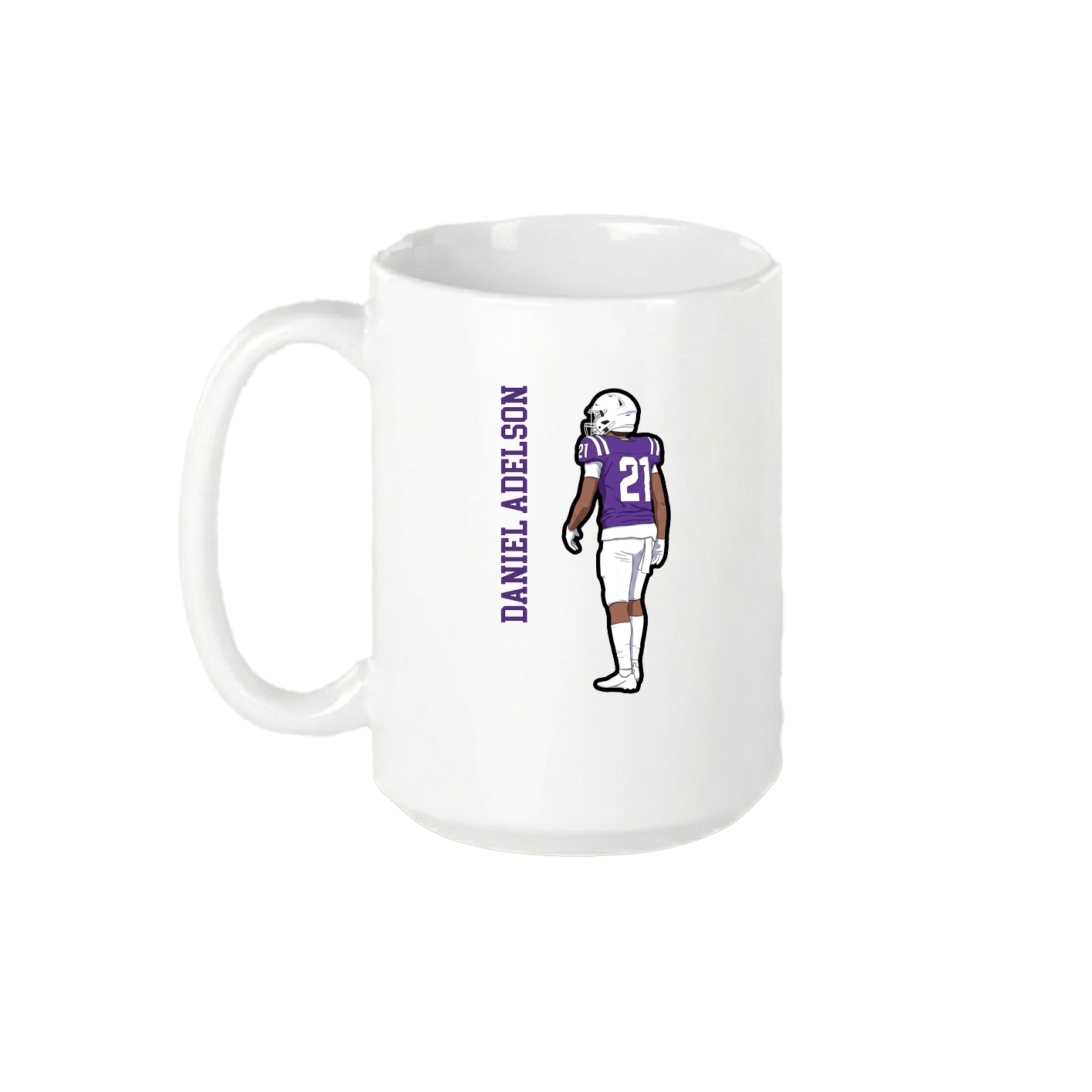 15oz Coffee Mug — Name Vertical in White