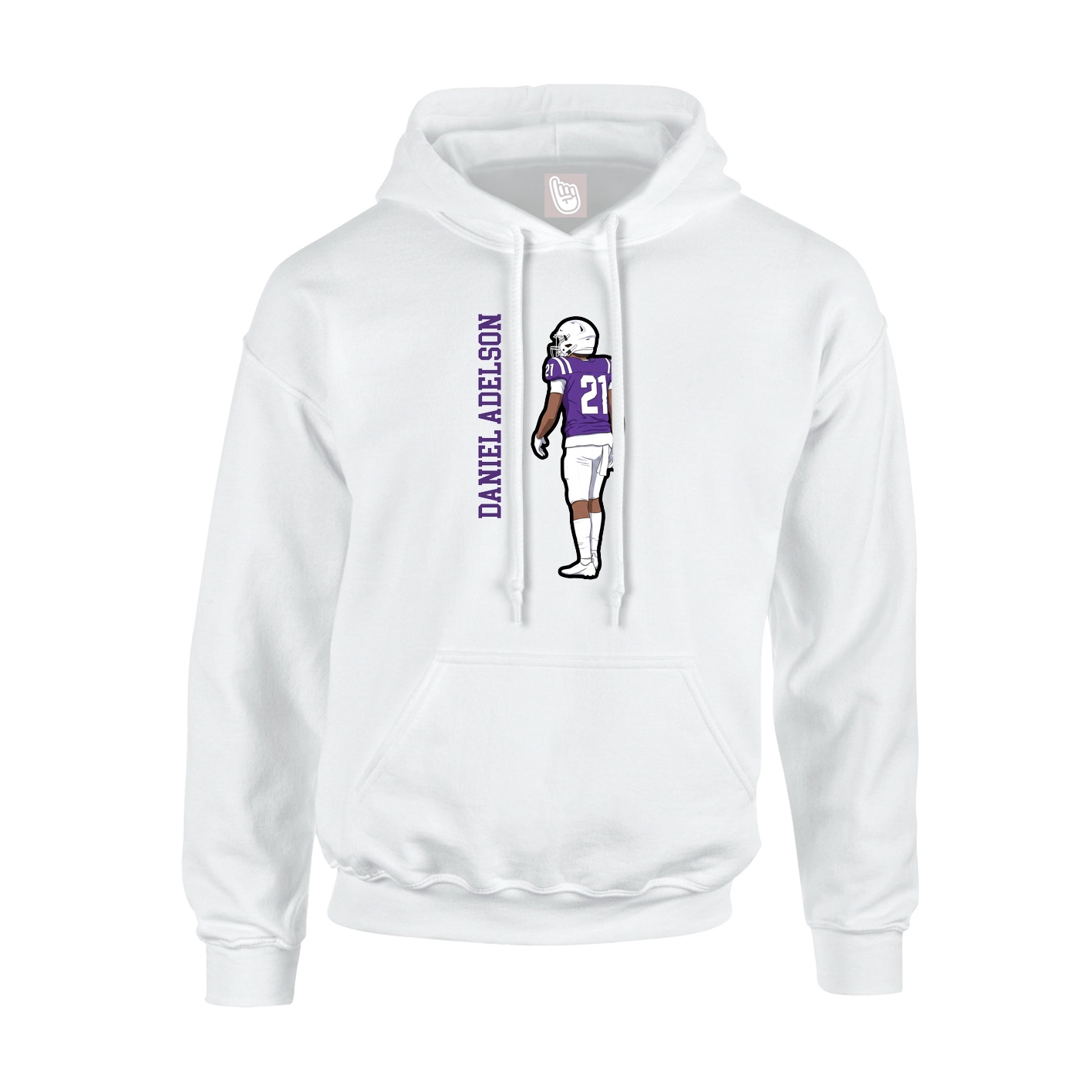 Hoodie — Name Vertical in White