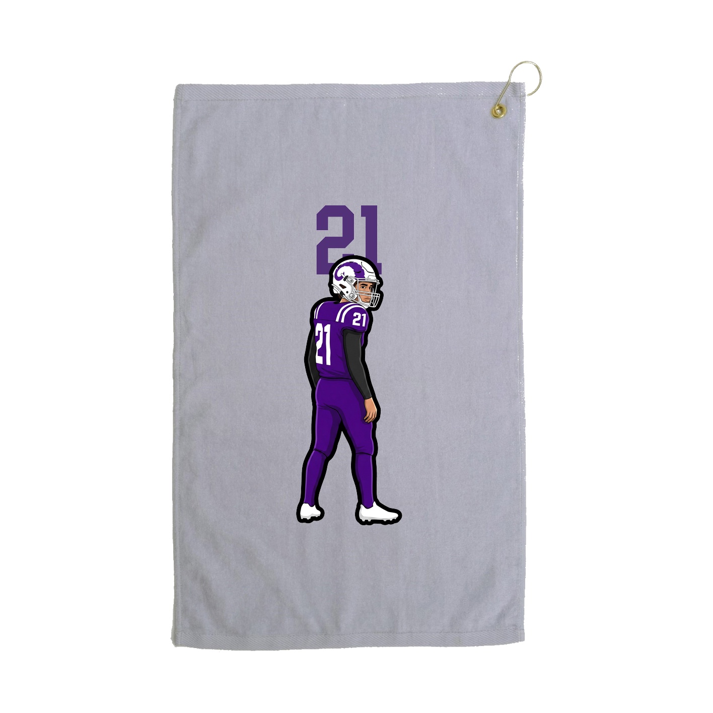 Golf Towel — Number Top in Grey