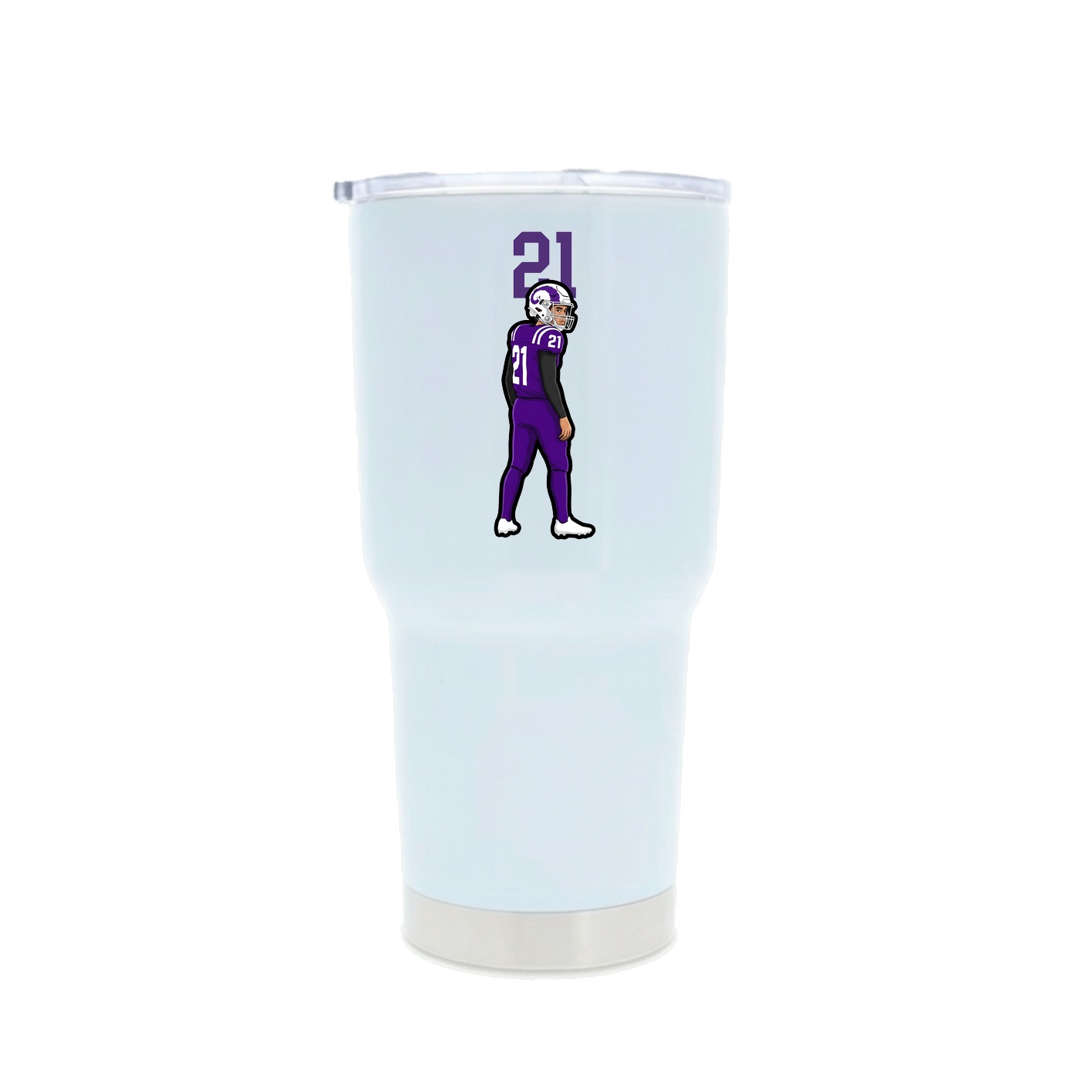 30oz Stainless Steel Tumbler — Number Top in White