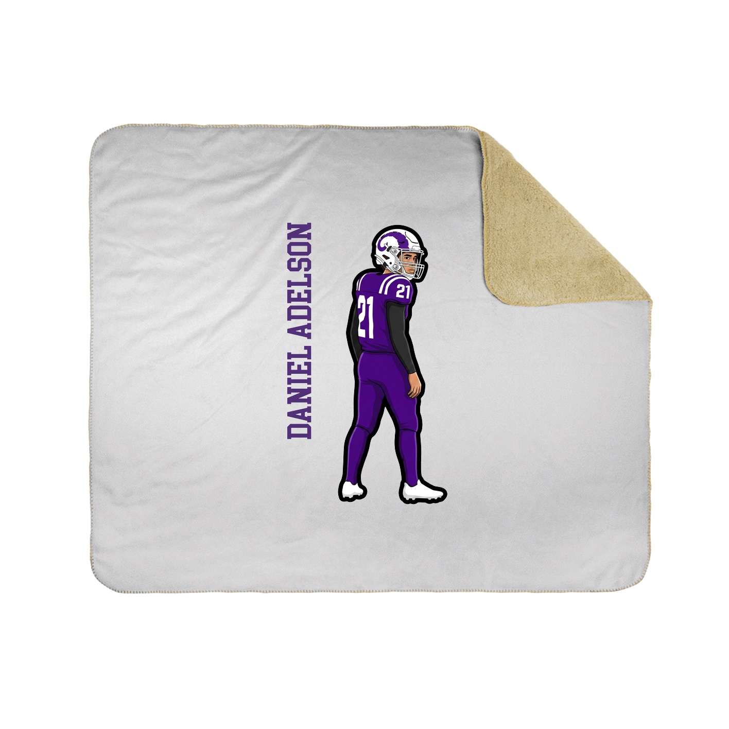 Throw Blanket — Name Vertical in White