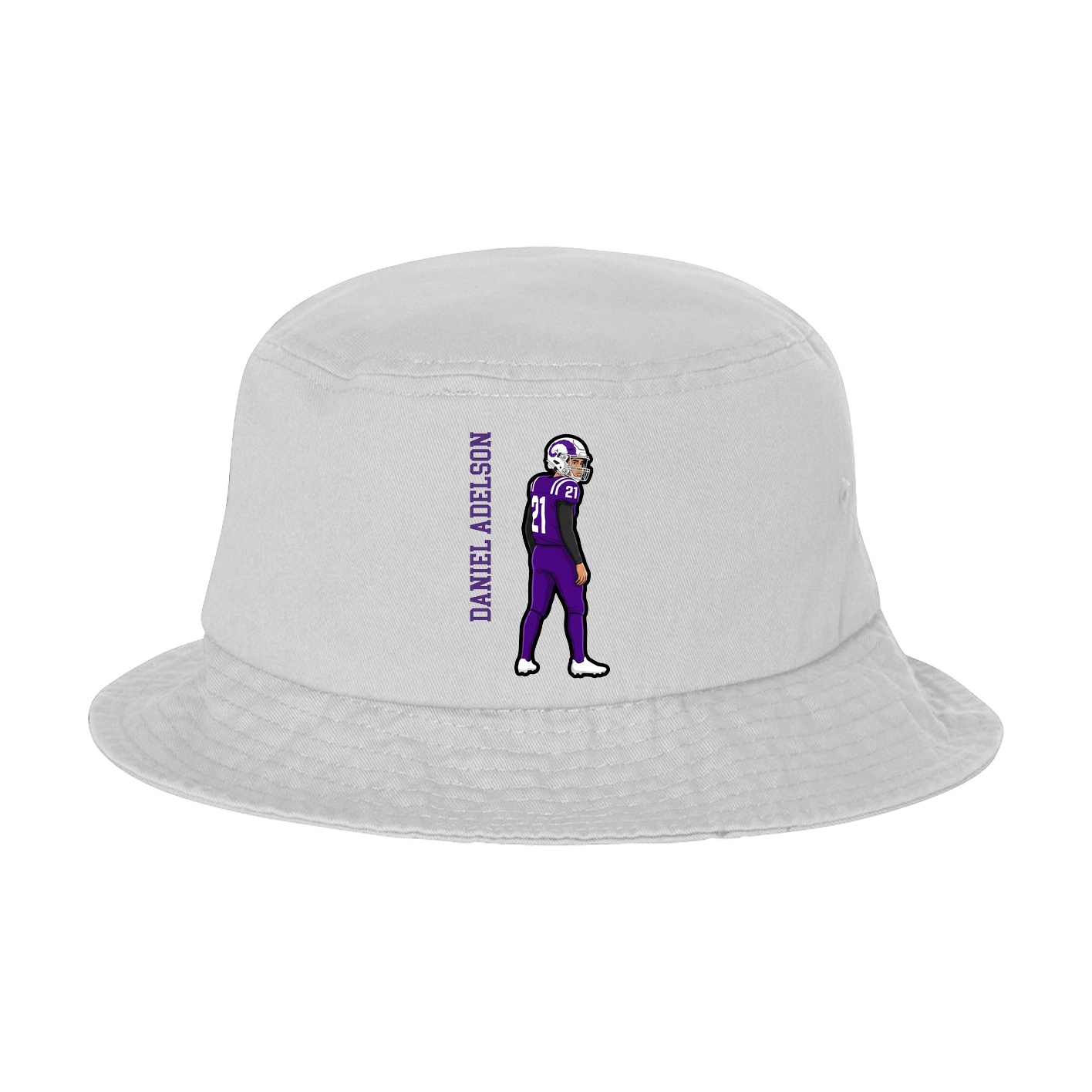 Bucket Cap — Name Vertical in White