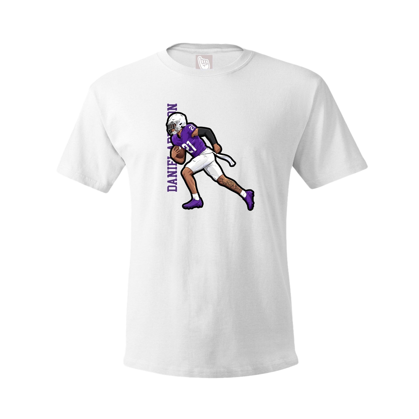 Tee — Name Vertical in White