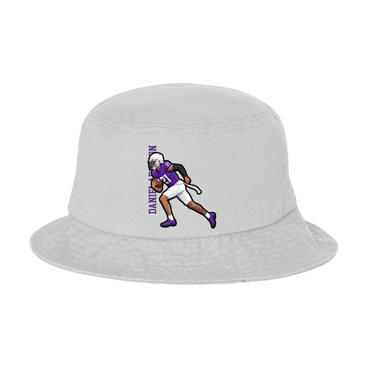 Bucket Cap — Name Vertical in White