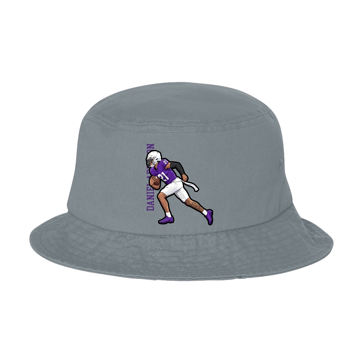 Bucket Cap — Name Vertical in Grey