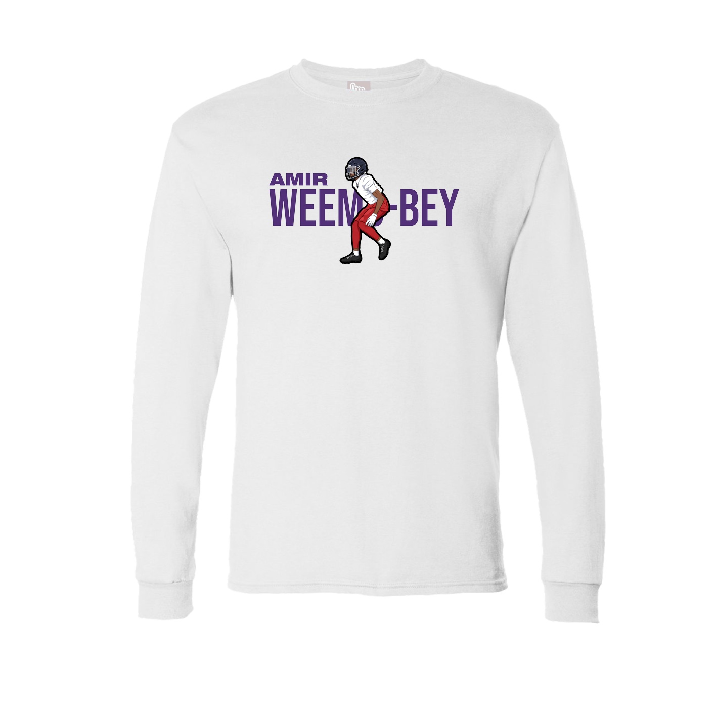 Long Sleeve Tee — Player Name in White