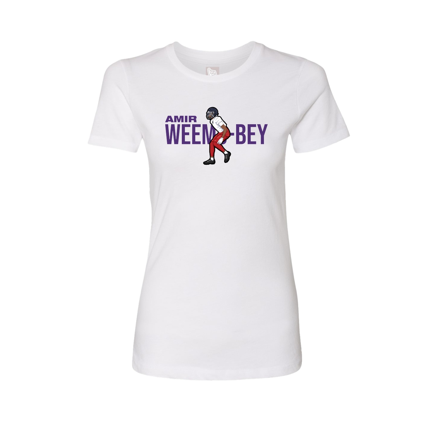Fitted Women's Tee — Player Name in White