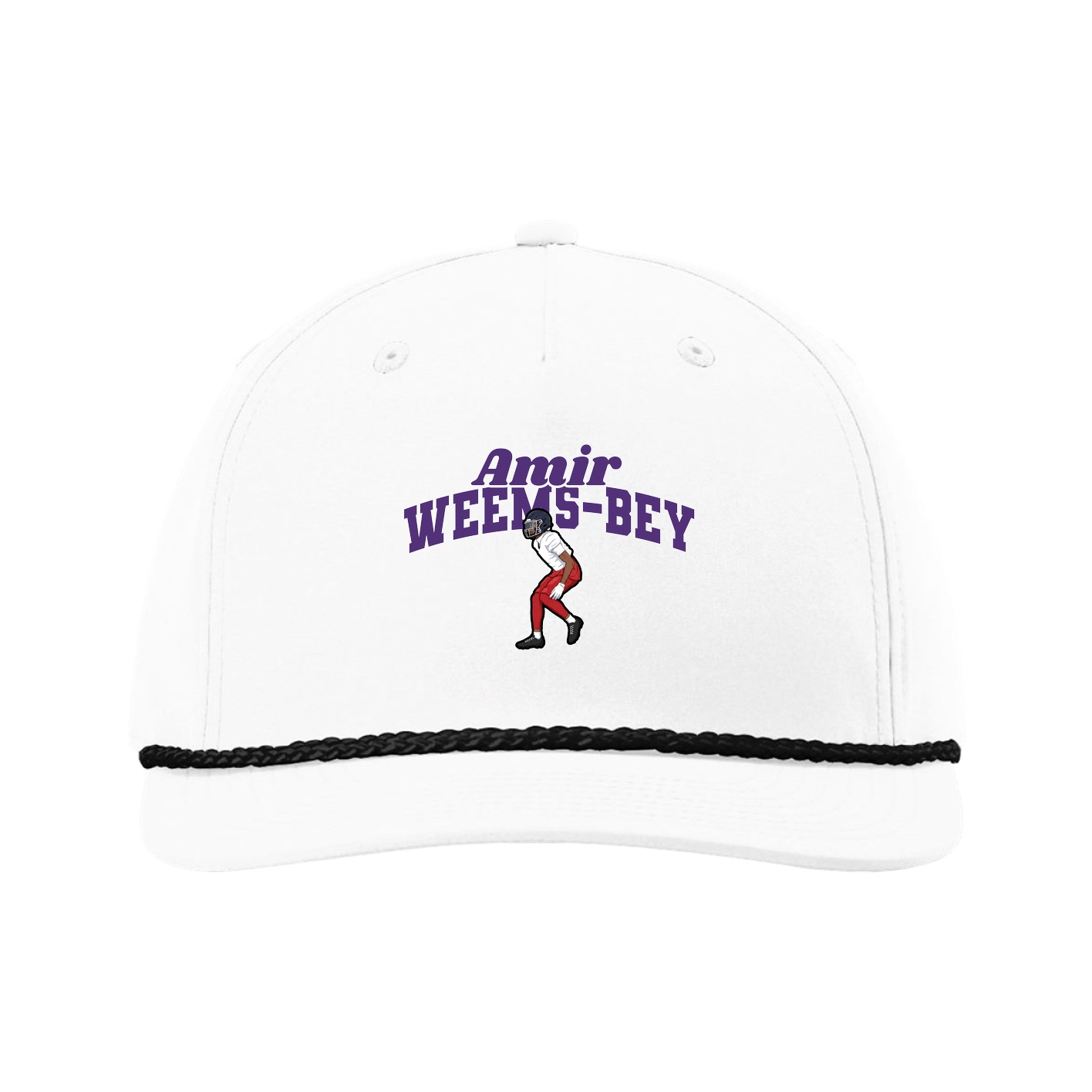 Five-Panel Classic Rope Cap — Signature Arch in White