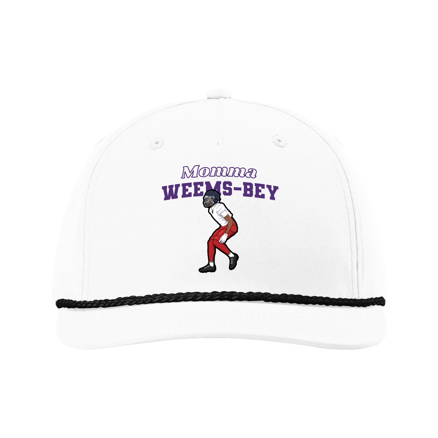 Five-Panel Classic Rope Cap — Mothers Day Block in White