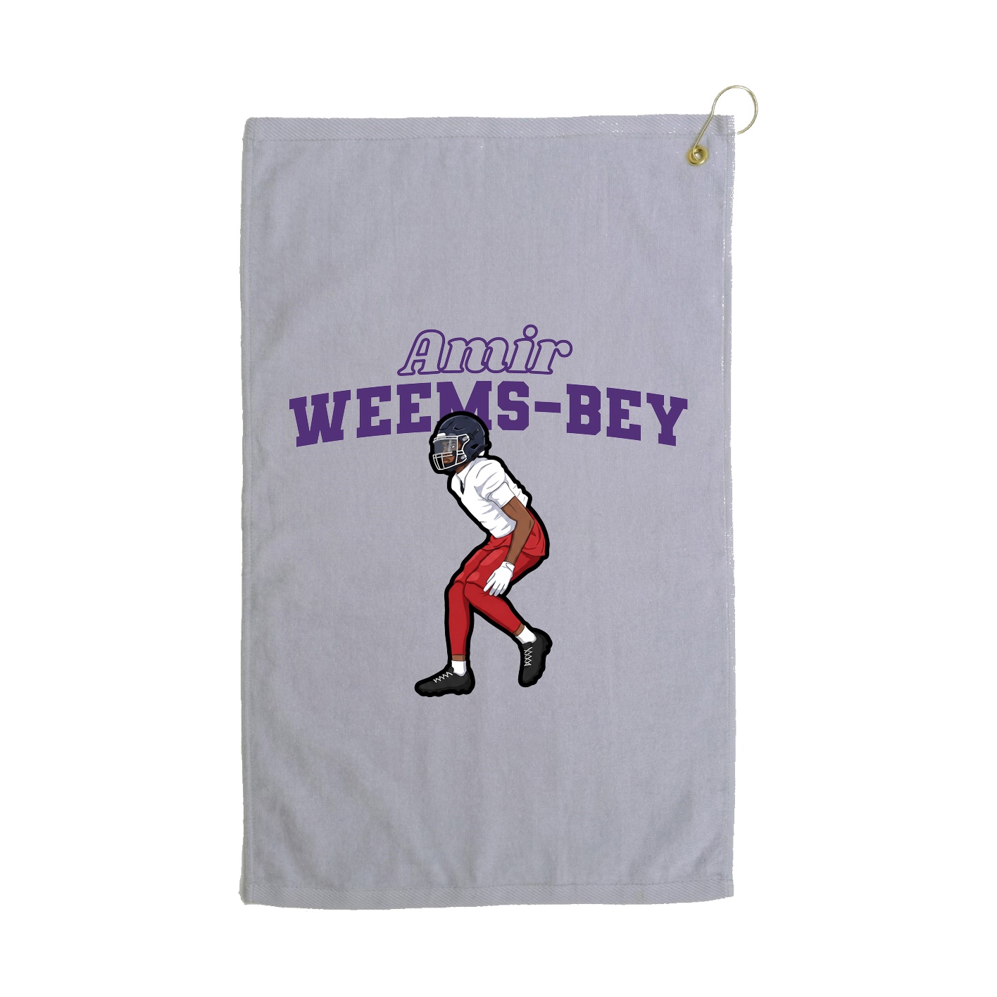 Golf Towel — Name Arch in Grey