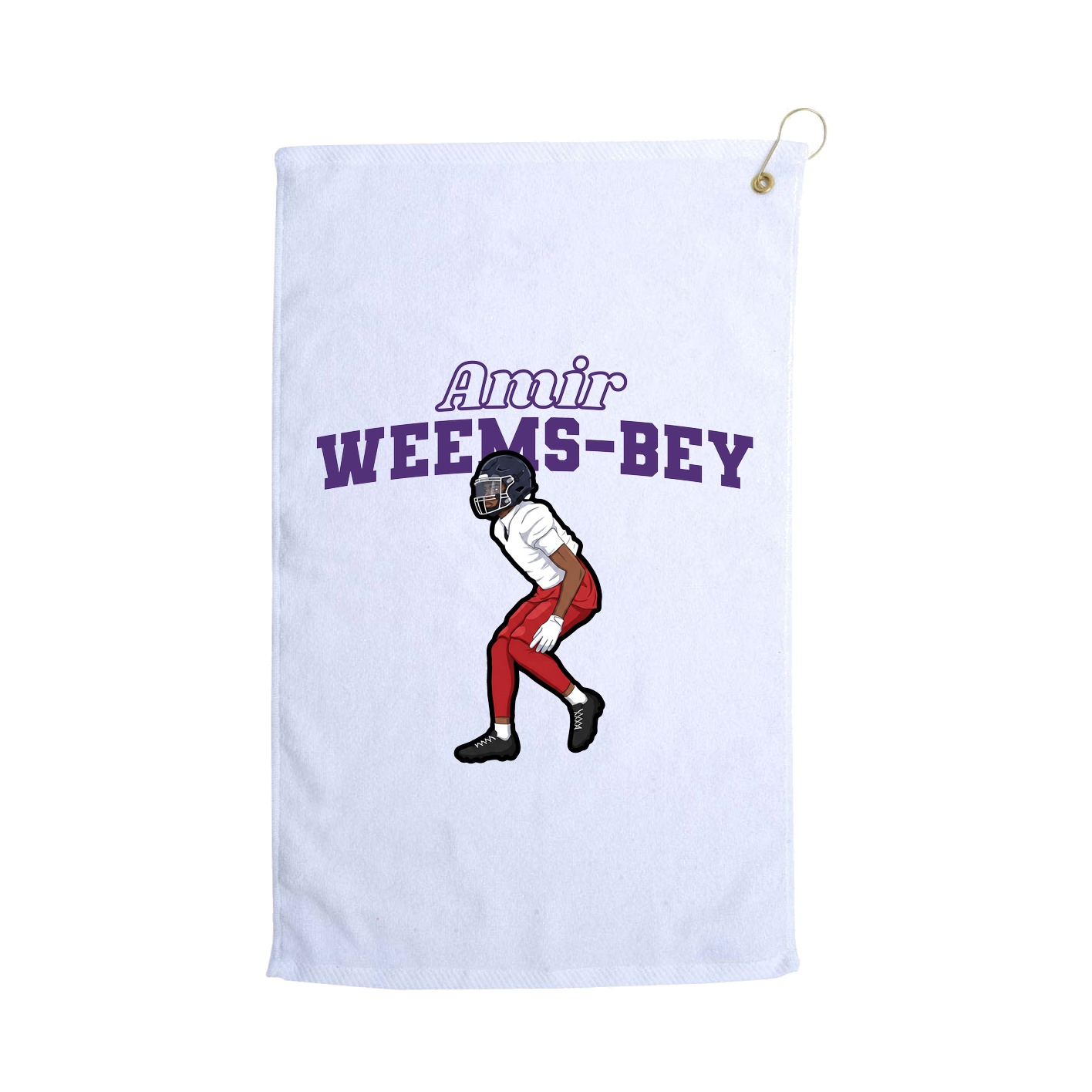Golf Towel — Name Arch in White