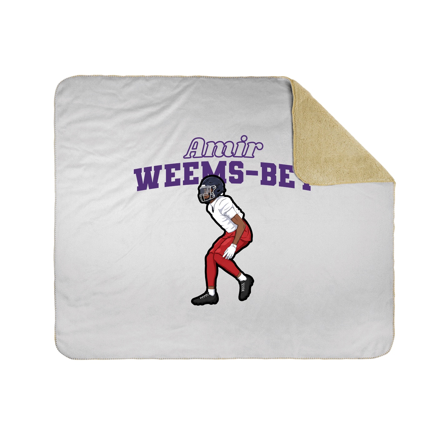 Throw Blanket — Name Arch in White