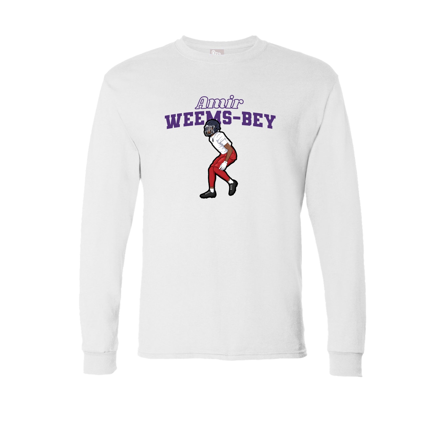 Long Sleeve Tee — Name Arch in White