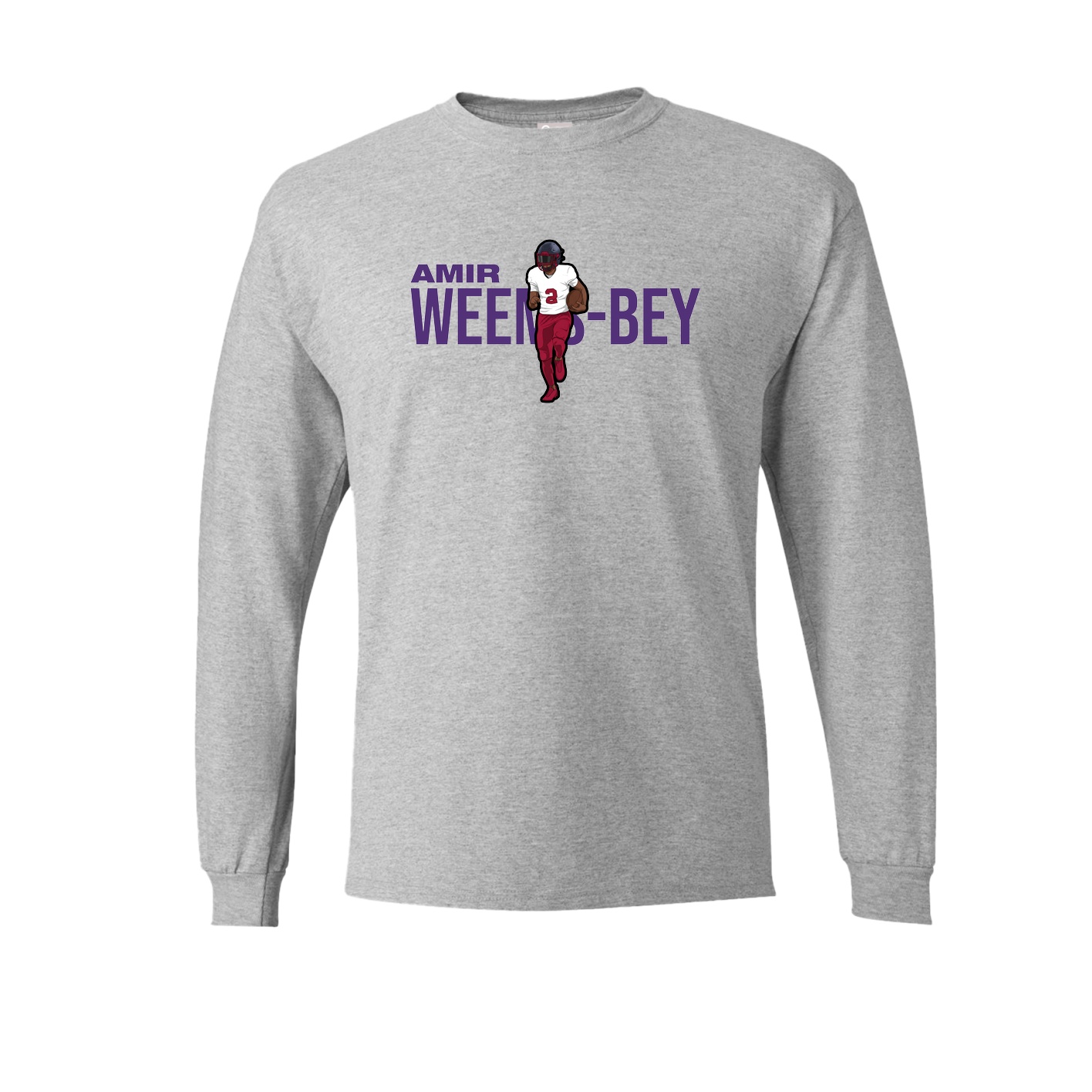 Long Sleeve Tee — Player Name in Grey