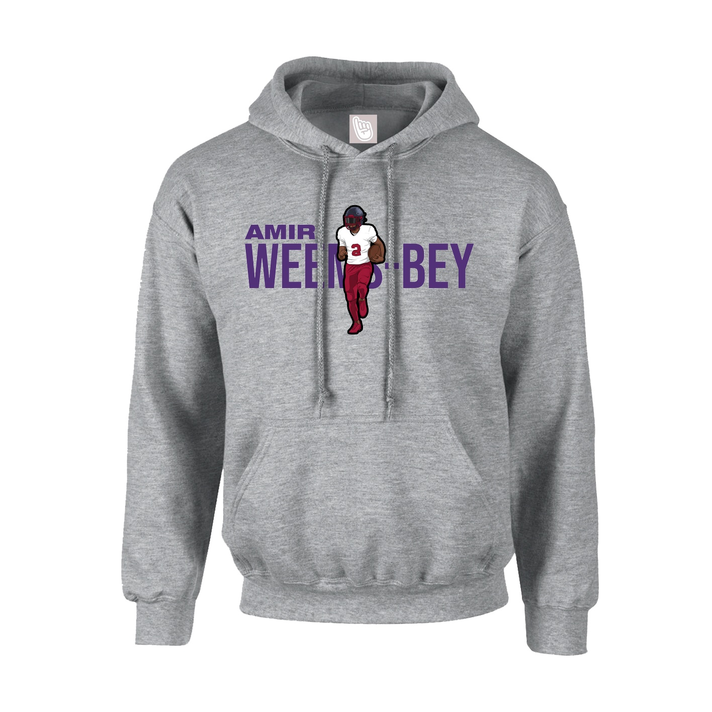 Youth Hoodie — Player Name in Grey
