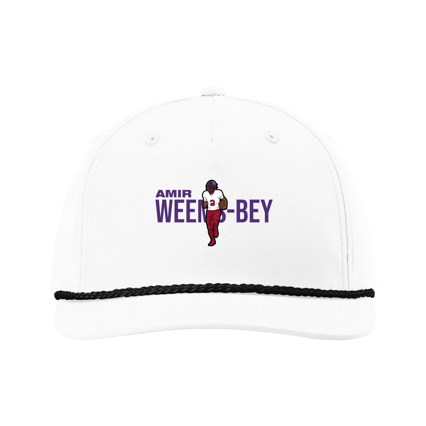 Five-Panel Classic Rope Cap — Player Name in White