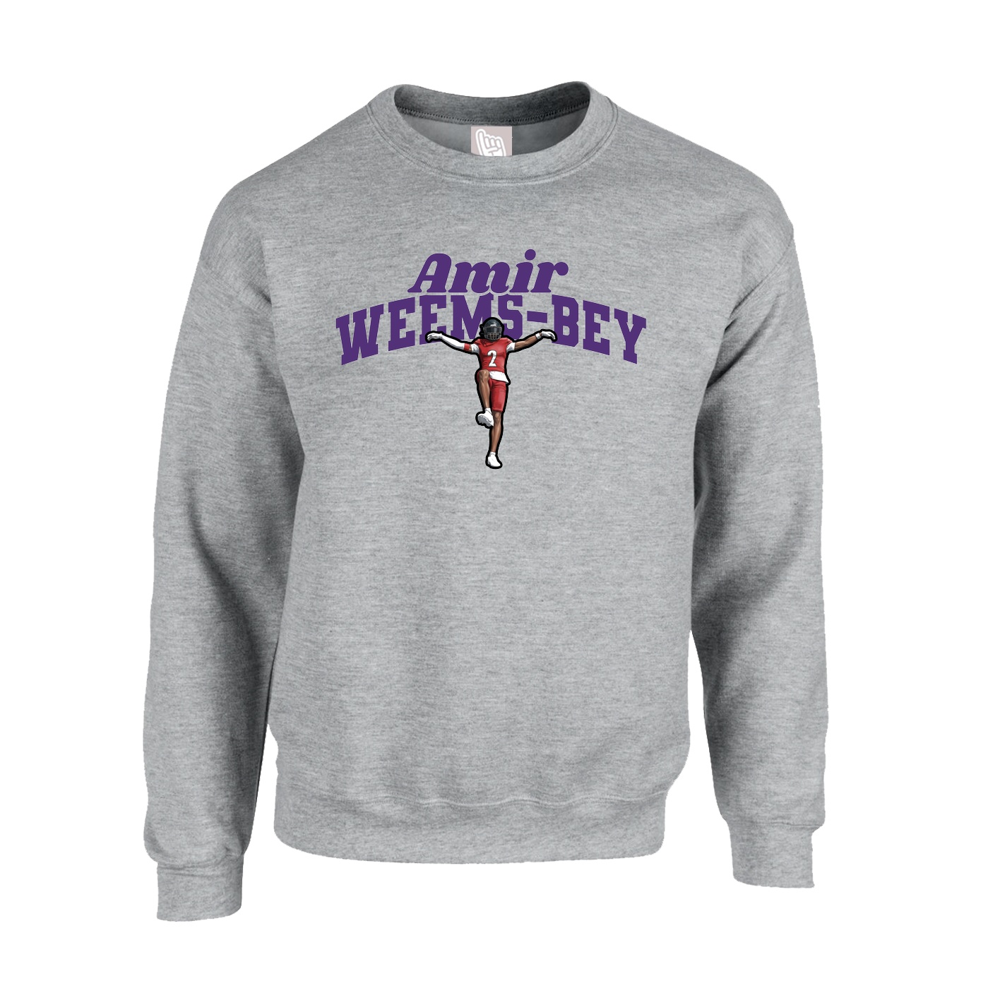 Fleece Crew — Signature Arch in Grey