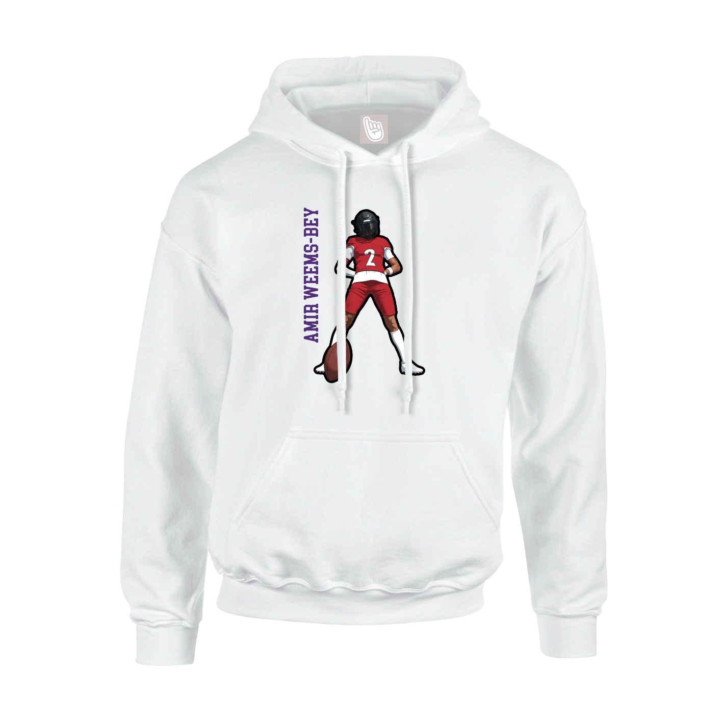Hoodie — Name Vertical in White