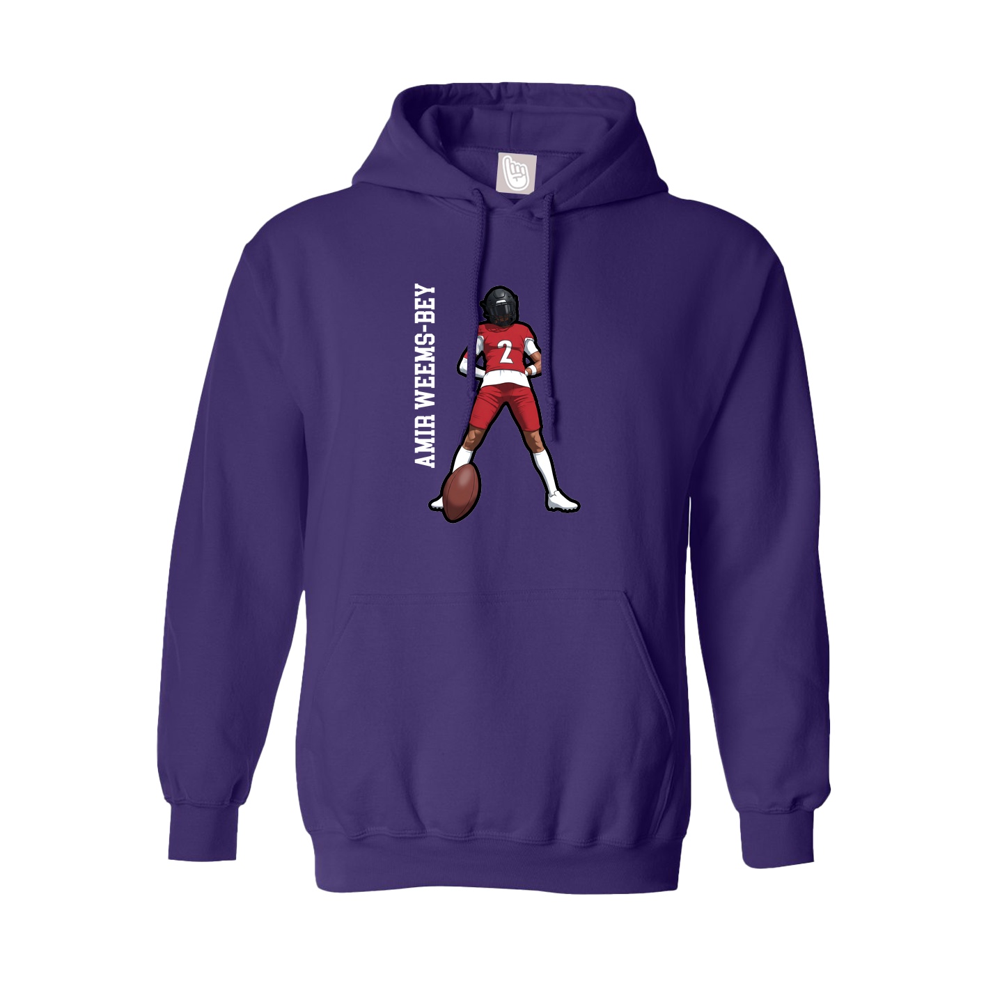 Youth Hoodie — Name Vertical in Purple