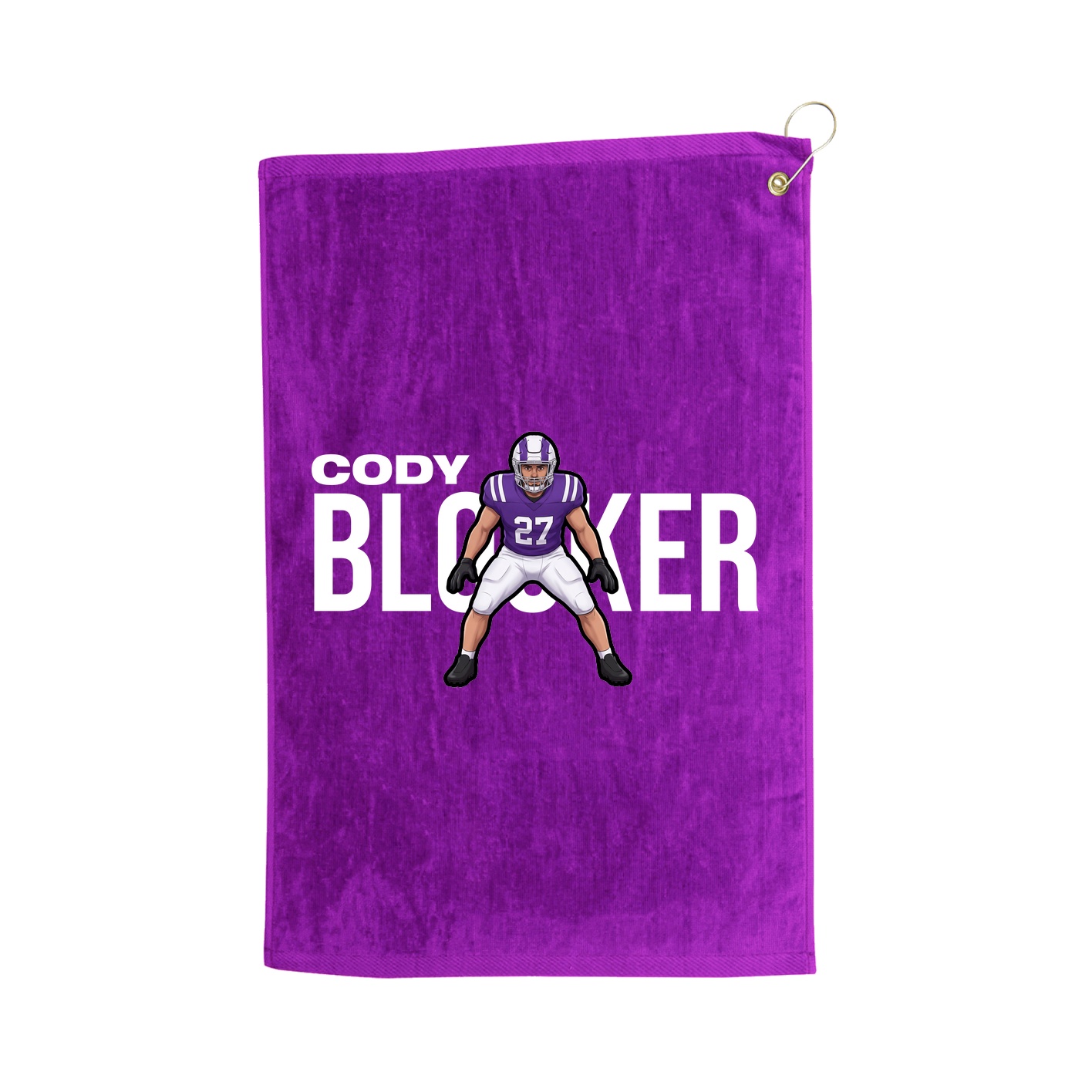 Golf Towel — Player Name in Purple