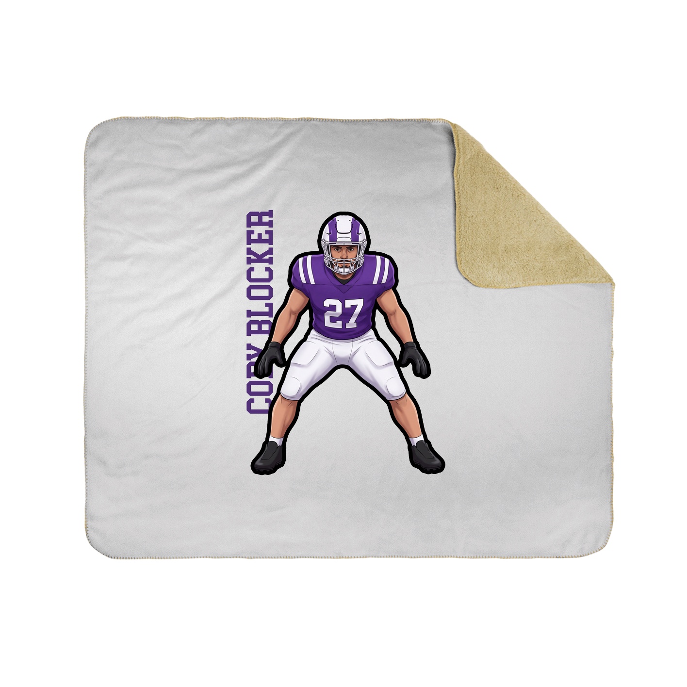 Throw Blanket — Name Vertical in White