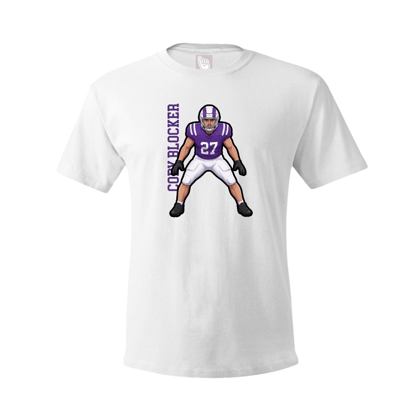 Tee — Name Vertical in White