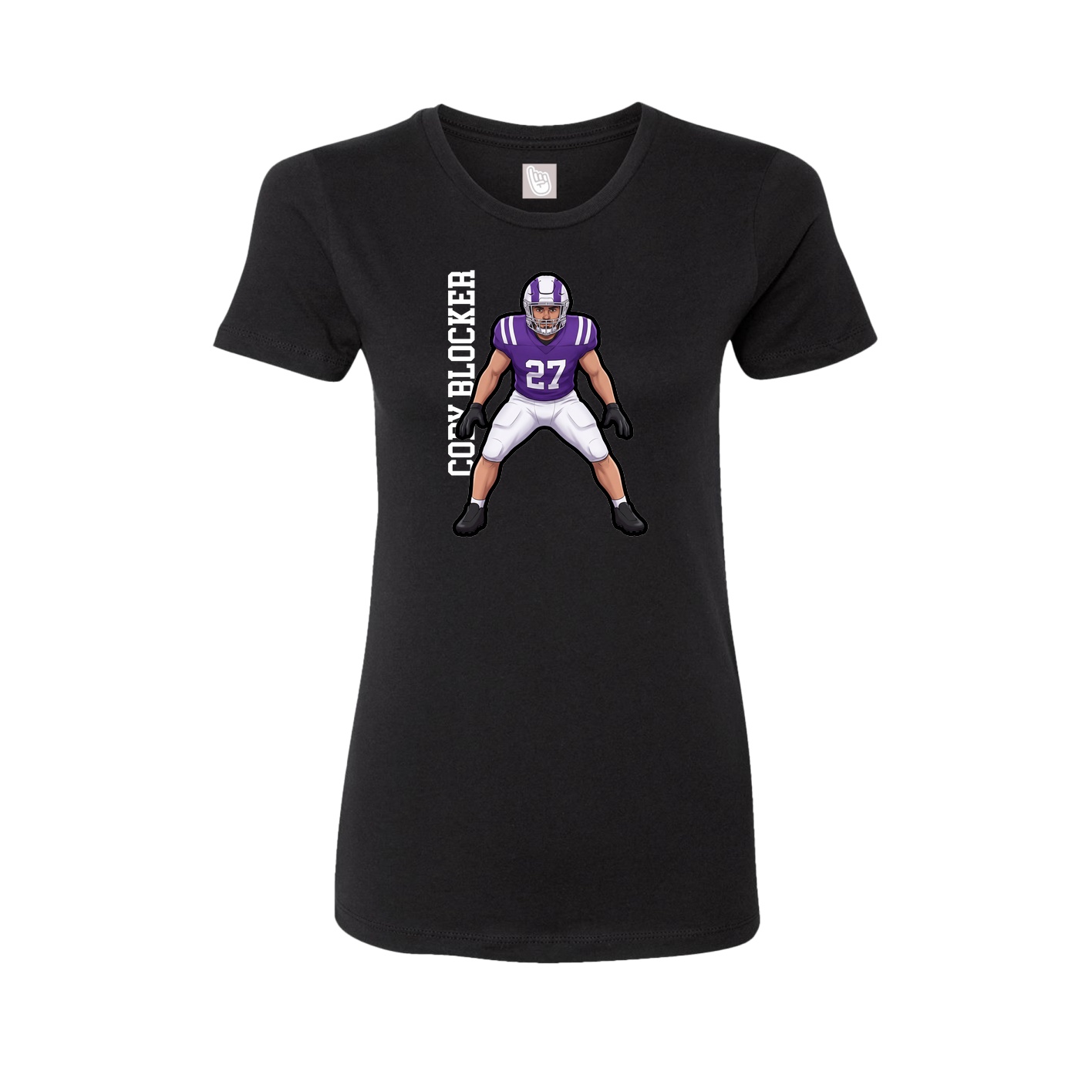 Fitted Women's Tee — Name Vertical in Black