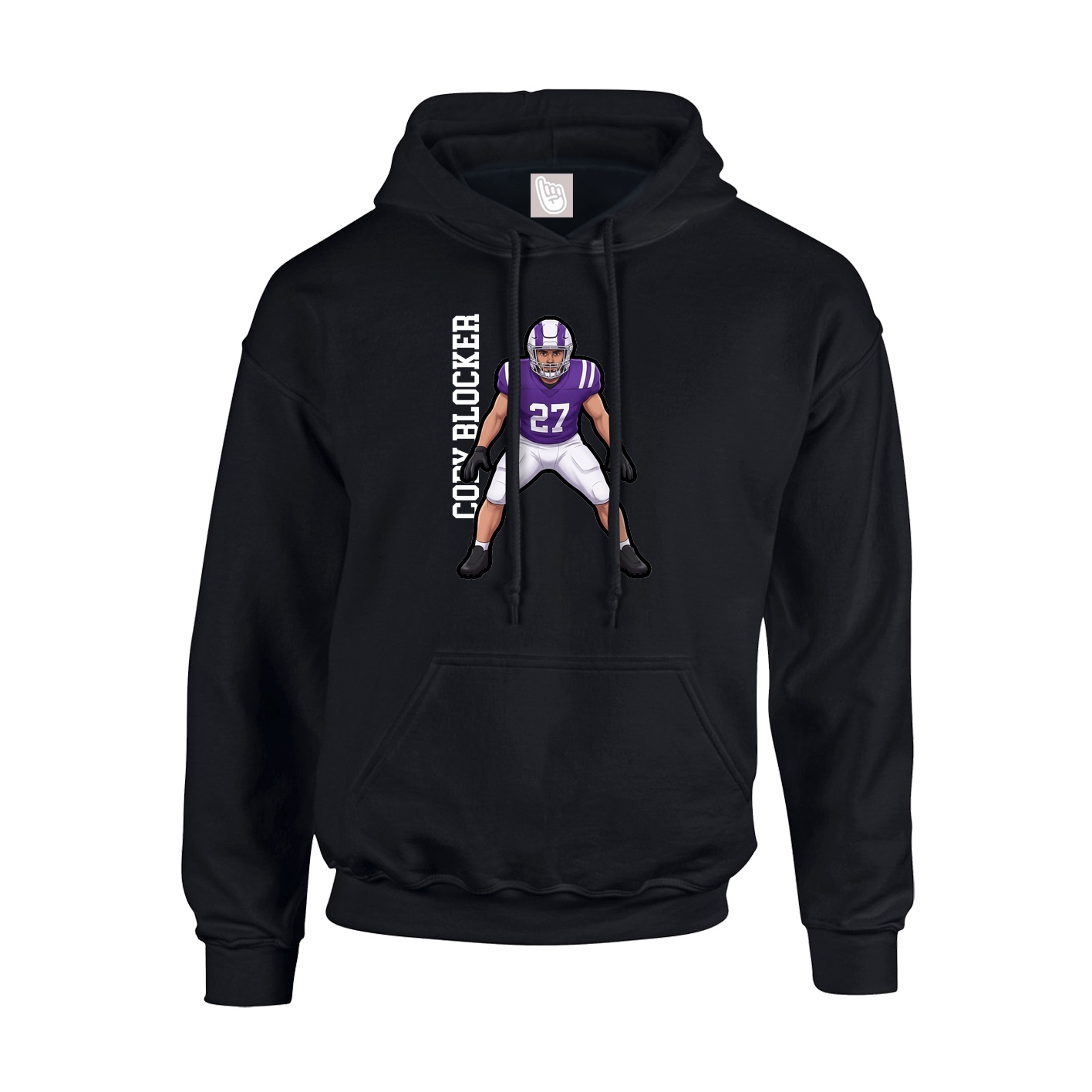 Hoodie — Name Vertical in Black