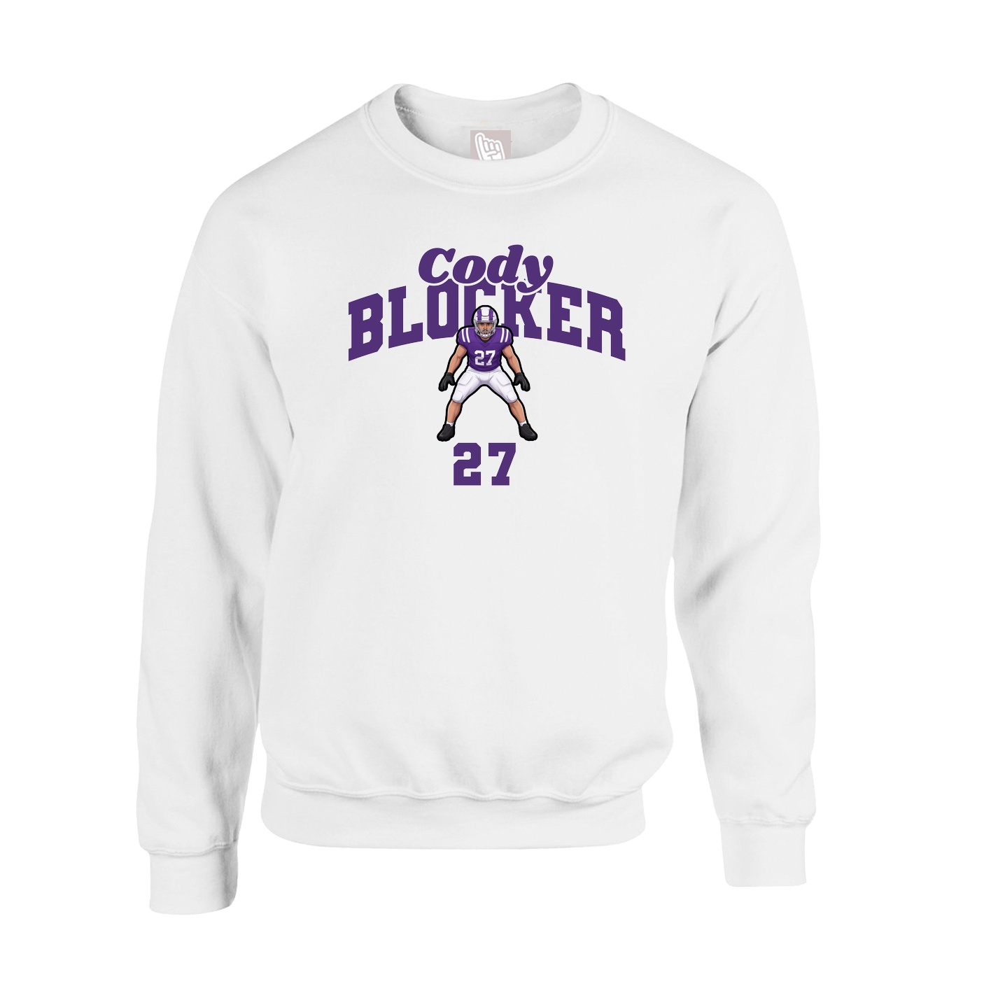 Fleece Crew — Signature Arch in White