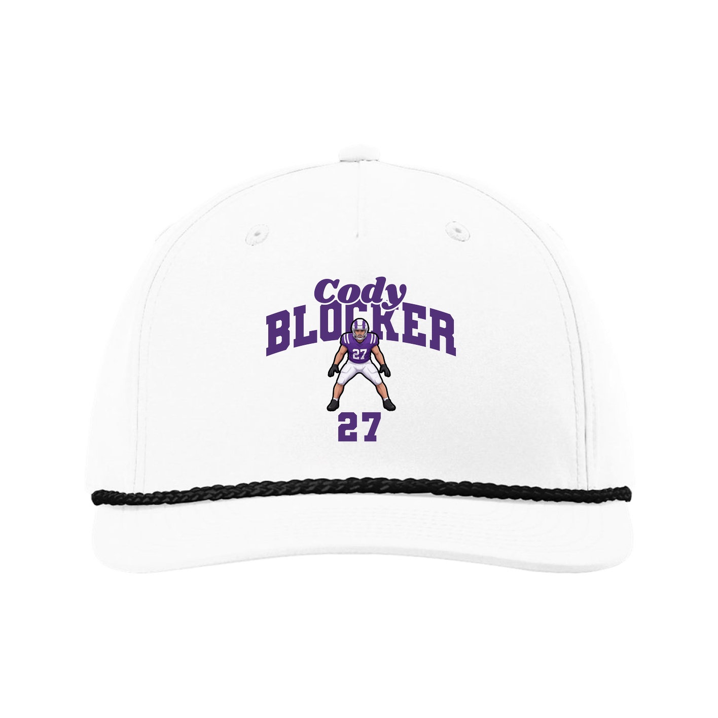 Five-Panel Classic Rope Cap — Signature Arch in White