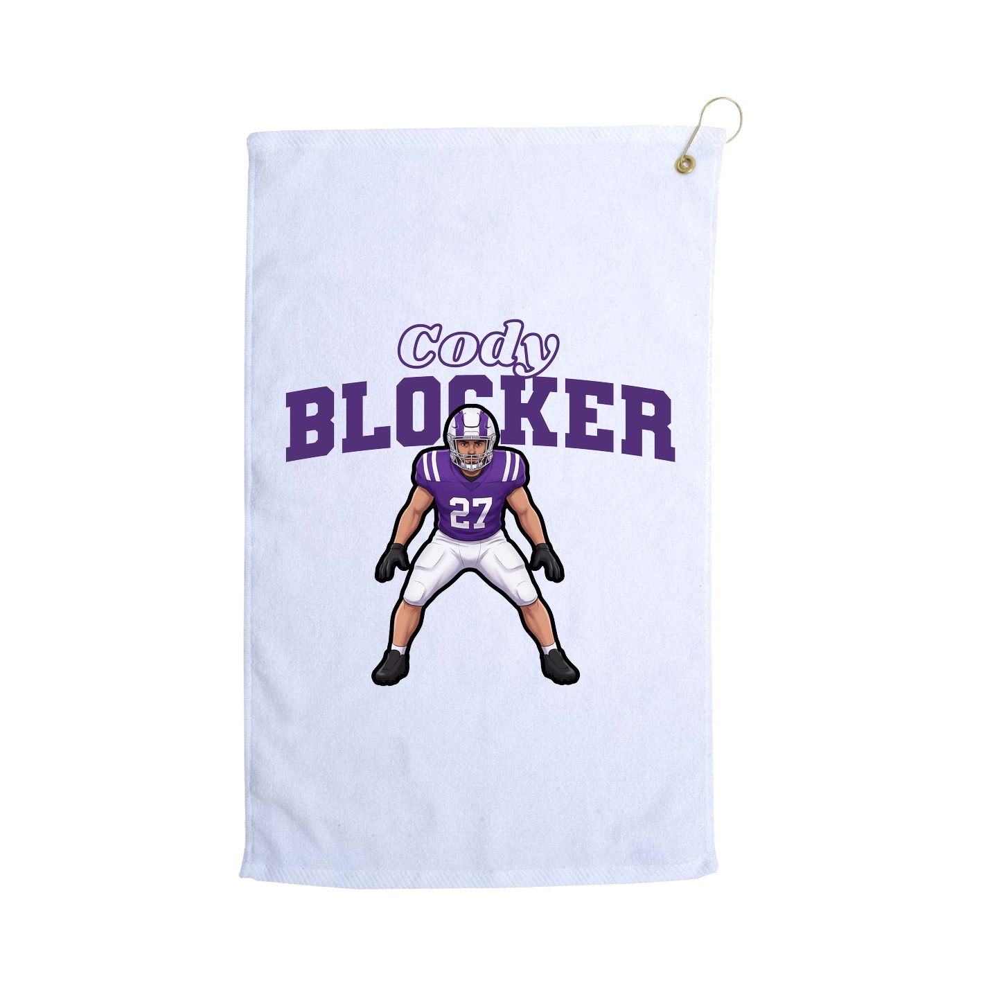 Golf Towel — Name Arch in White
