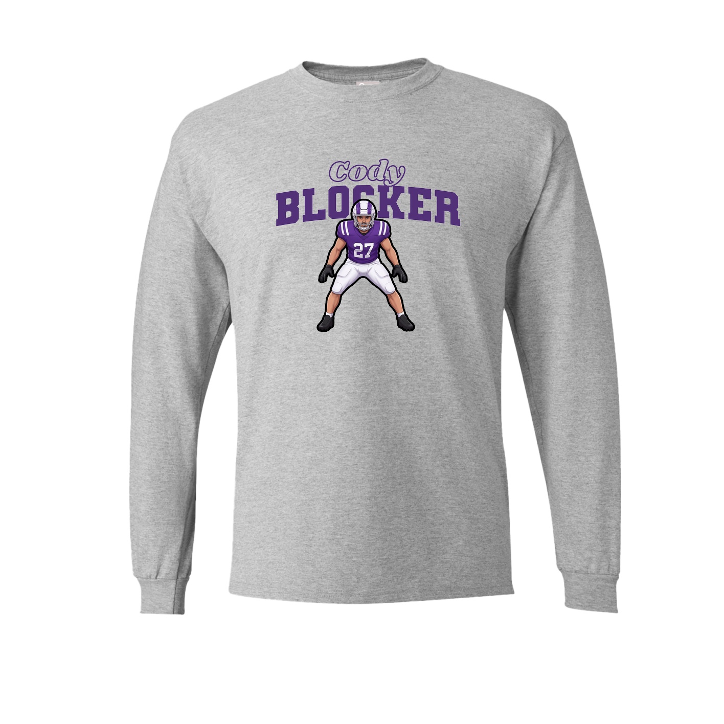 Long Sleeve Tee — Name Arch in Grey