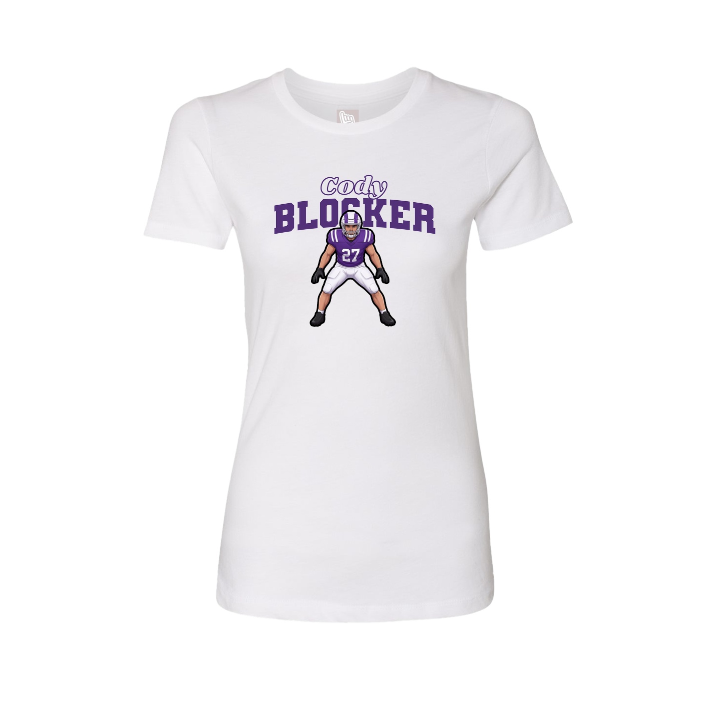 Fitted Women's Tee — Name Arch in White