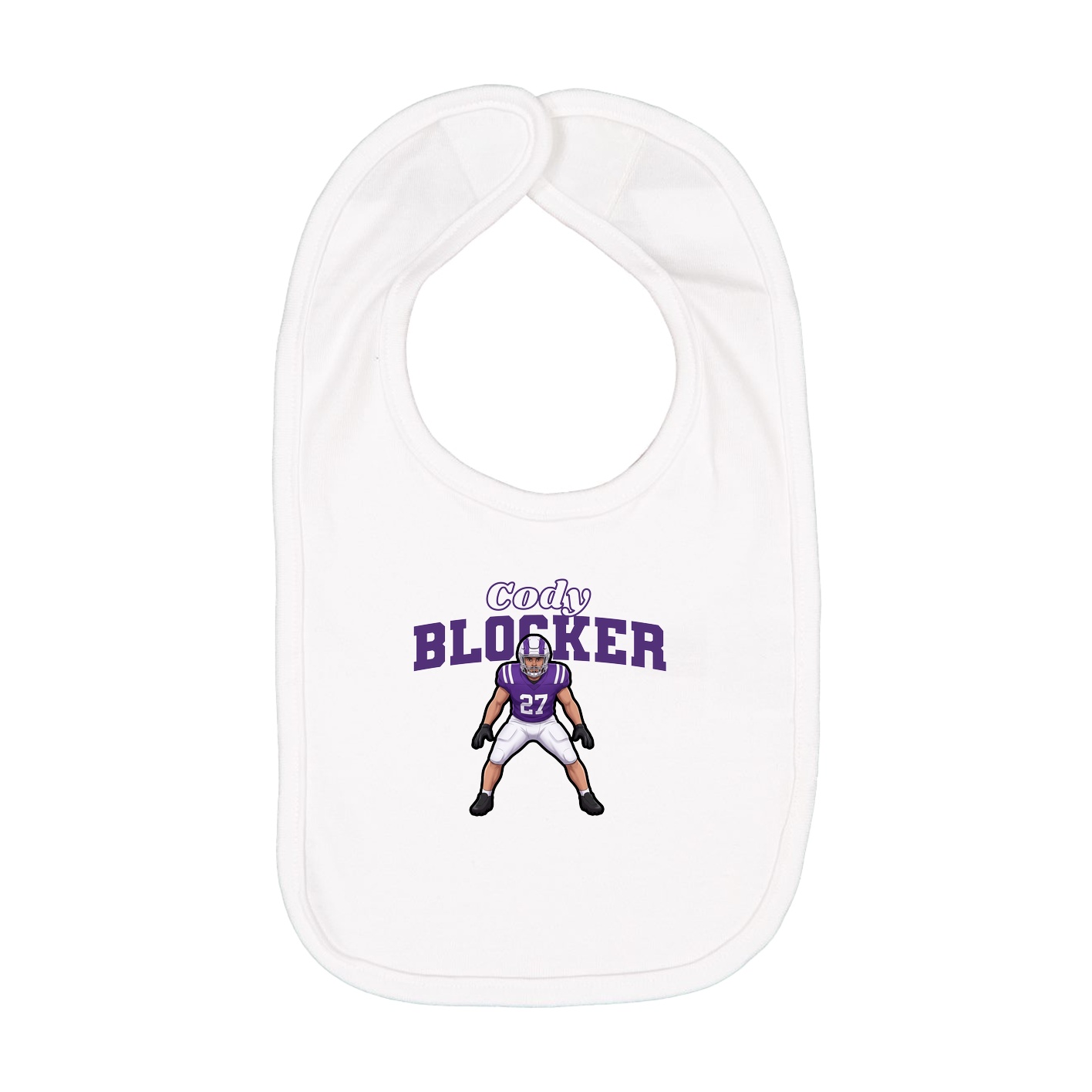 Infant Bib — Name Arch in White