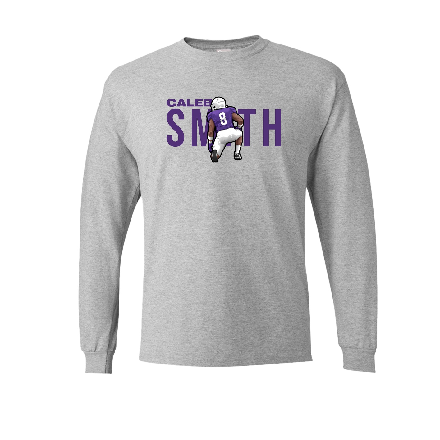 Long Sleeve Tee — Player Name in Grey