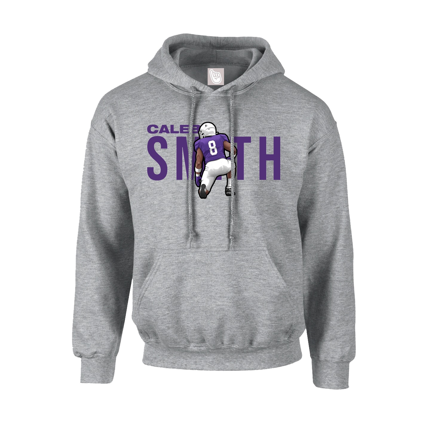 Youth Hoodie — Player Name in Grey