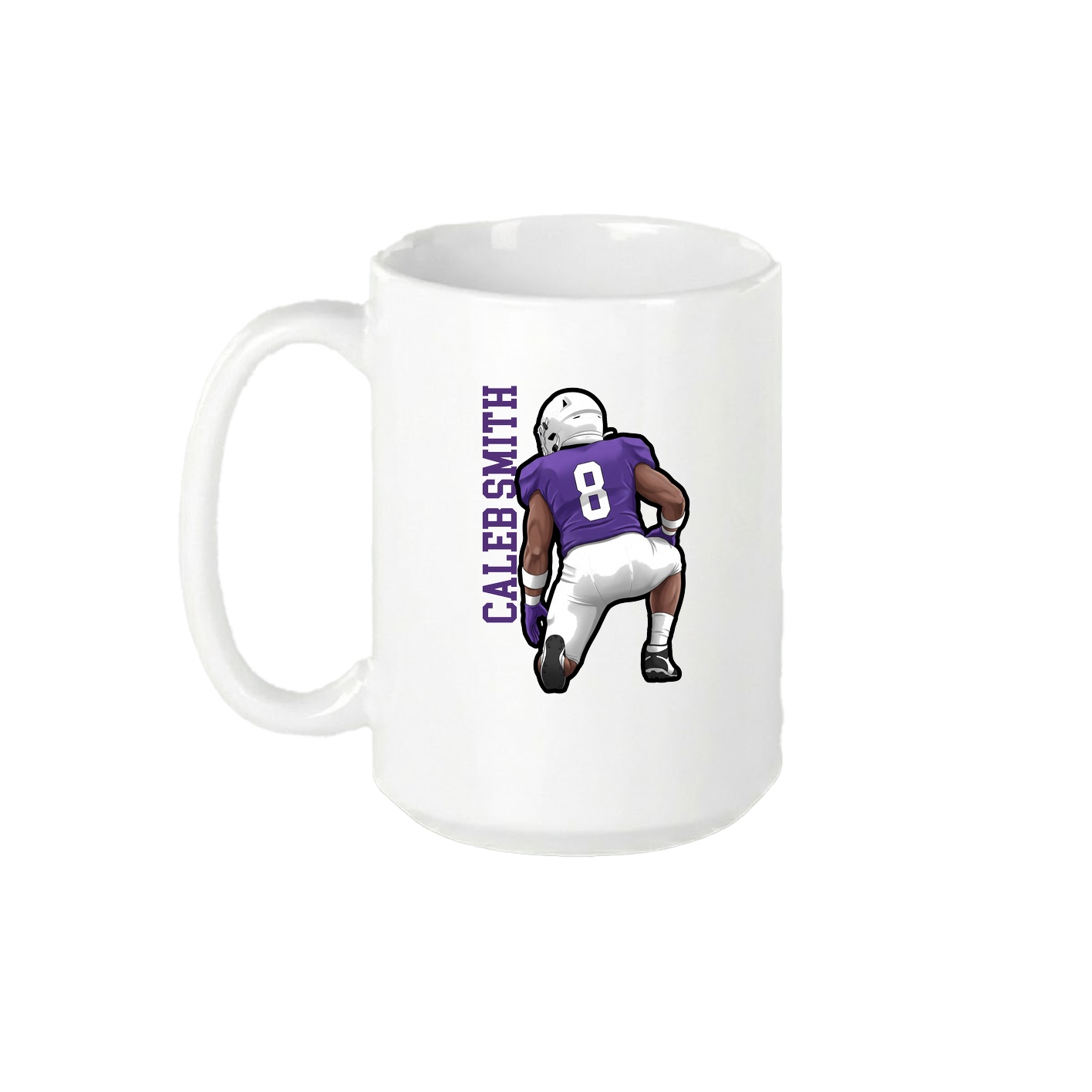 15oz Coffee Mug — Name Vertical in White