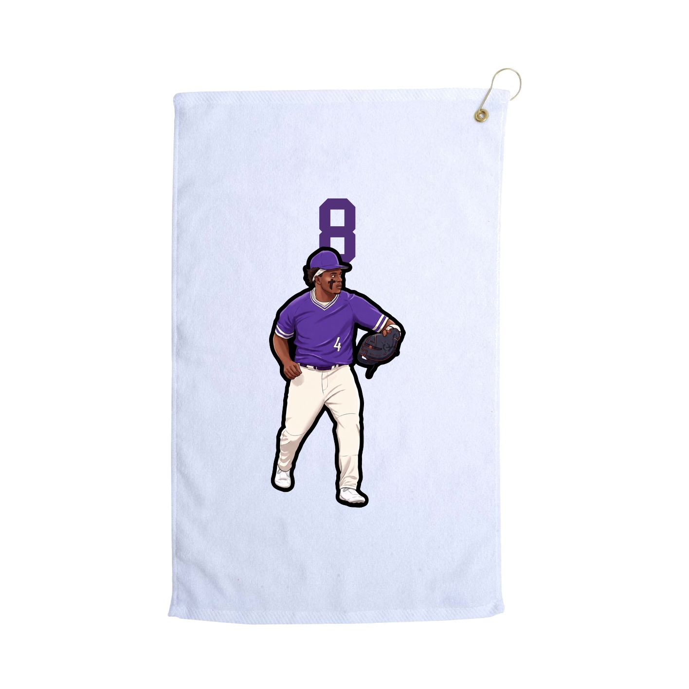 Golf Towel — Number Top in White