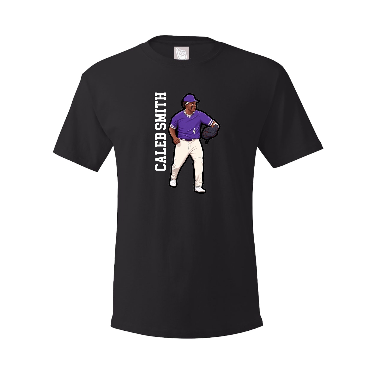 Youth Tee — Name Vertical in Black