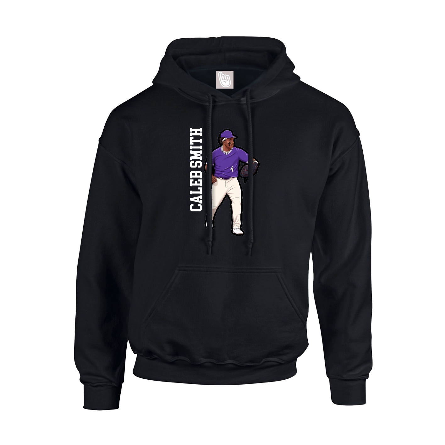 Hoodie — Name Vertical in Black