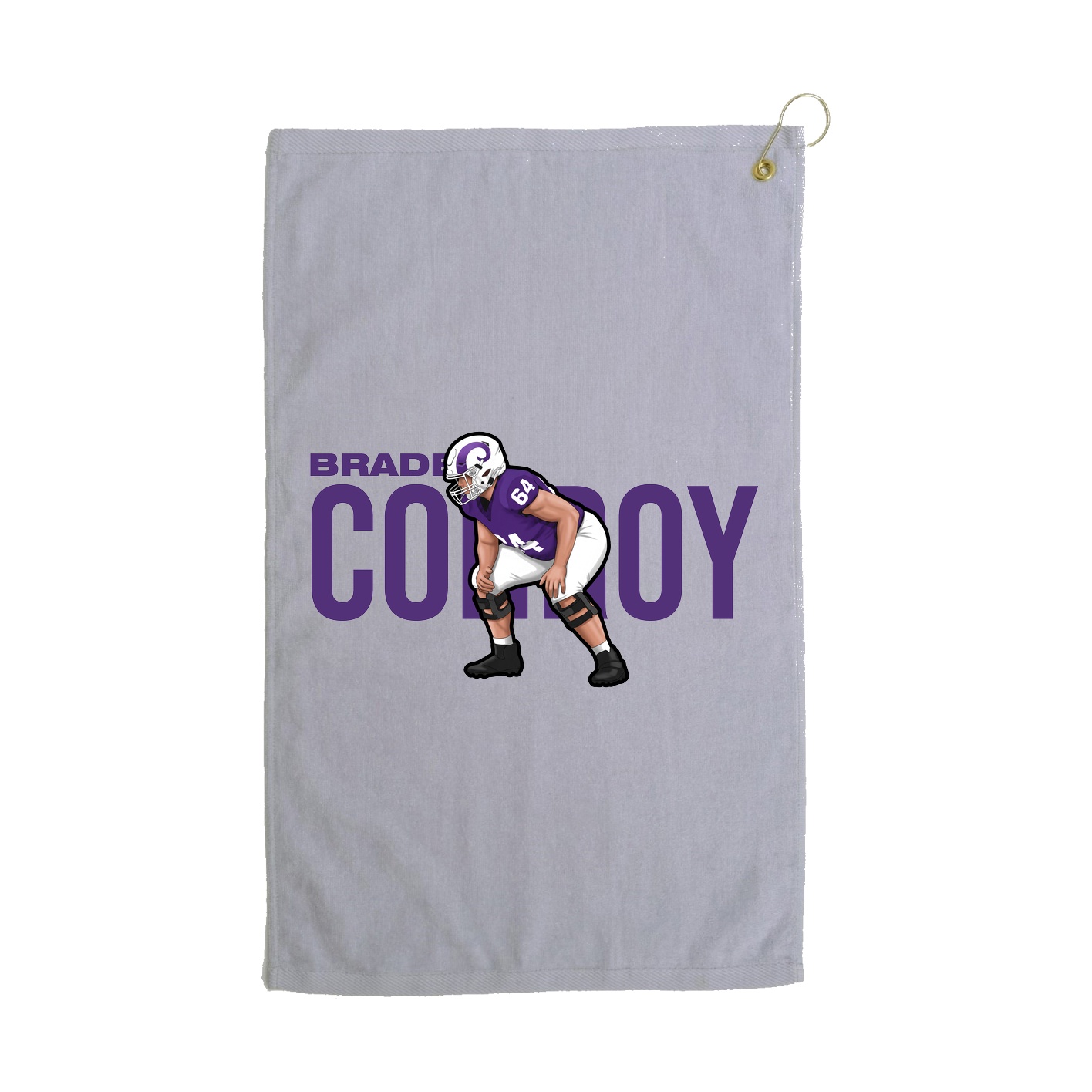 Golf Towel — Player Name in Grey