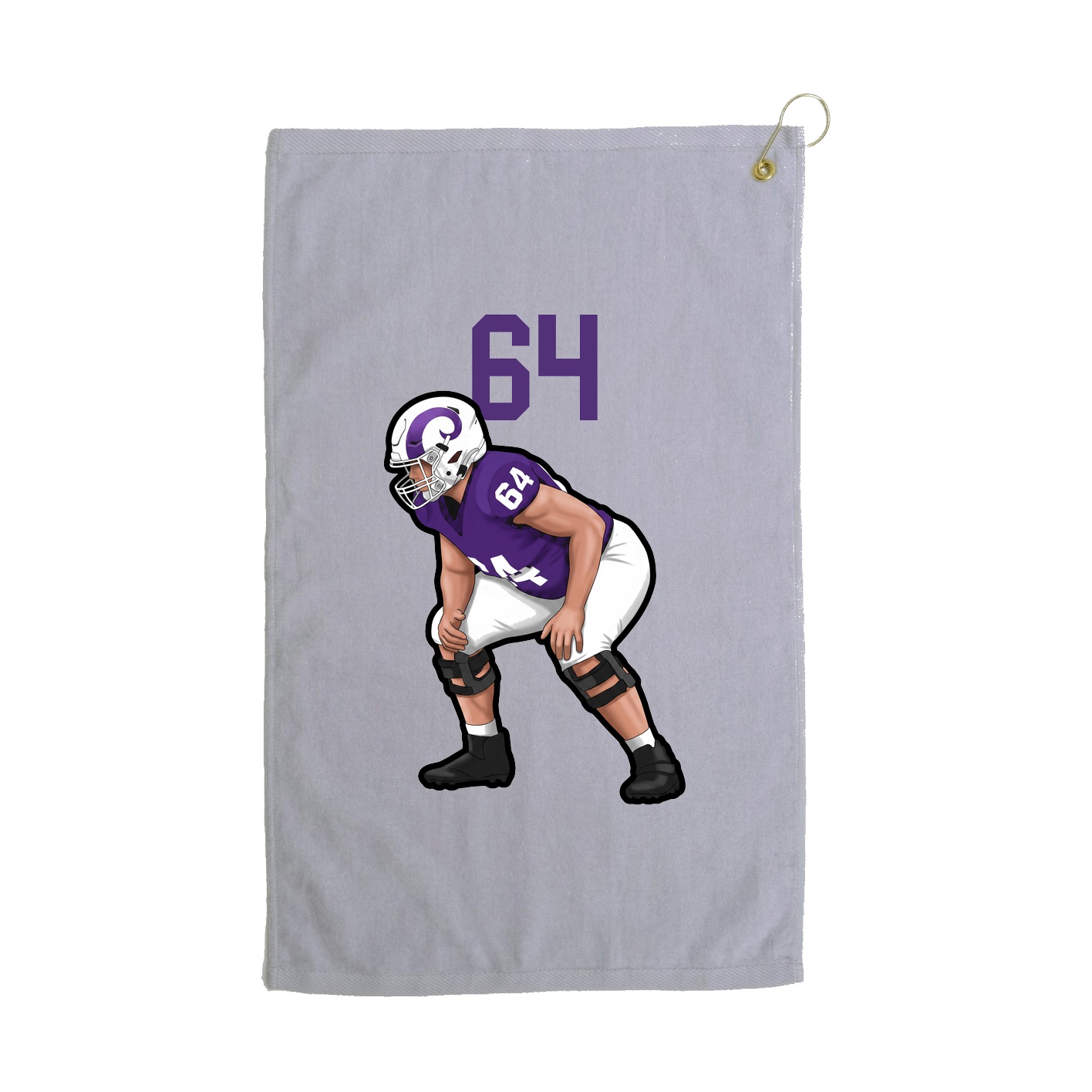 Golf Towel — Number Top in Grey