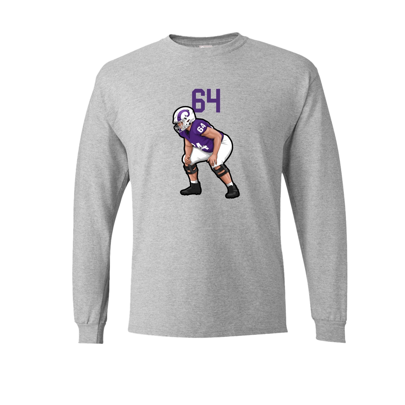 Long Sleeve Tee — Number Top in Grey