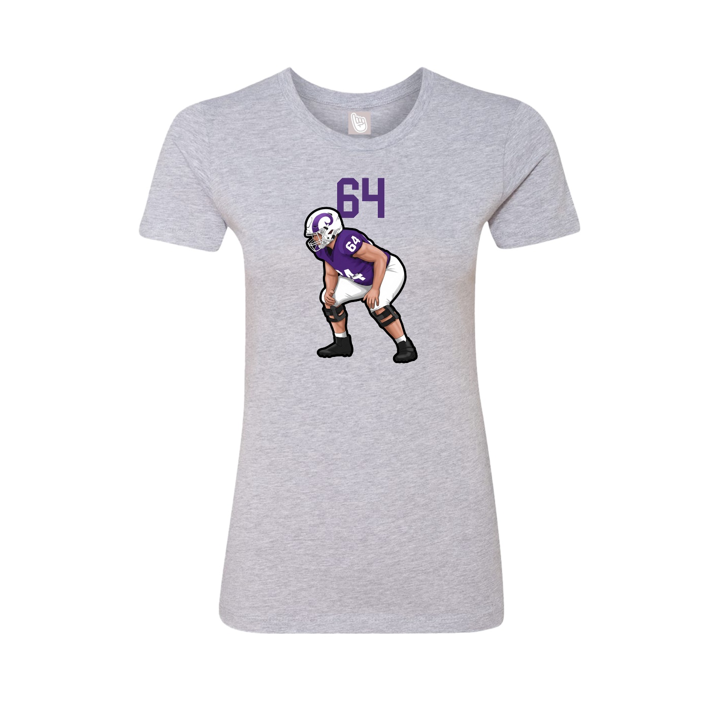 Fitted Women's Tee — Number Top in Grey