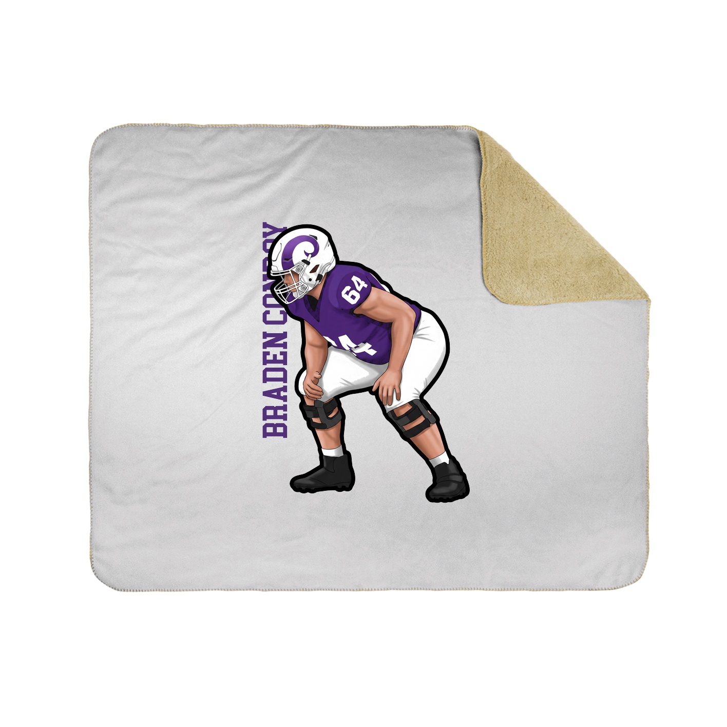 Throw Blanket — Name Vertical in White