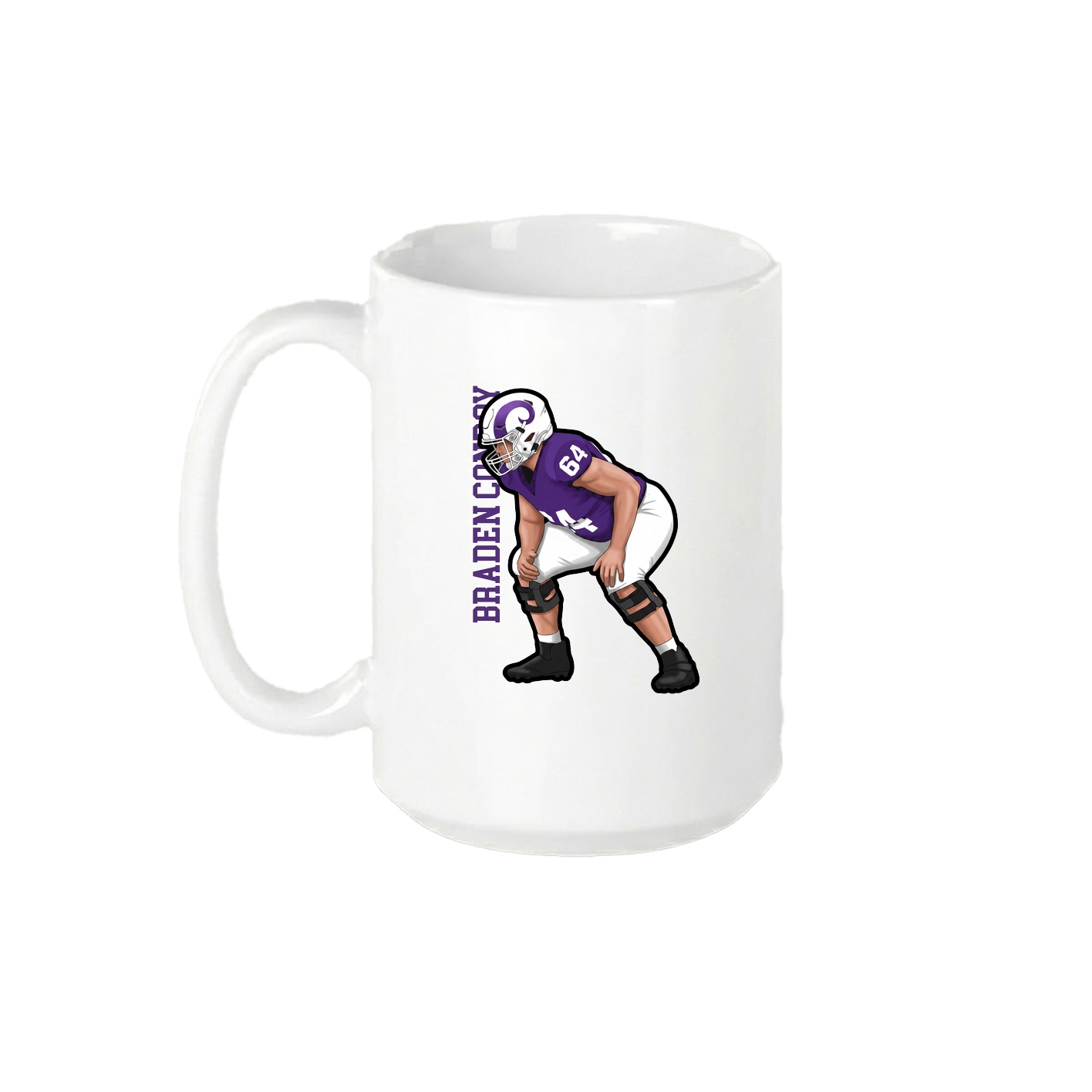 15oz Coffee Mug — Name Vertical in White